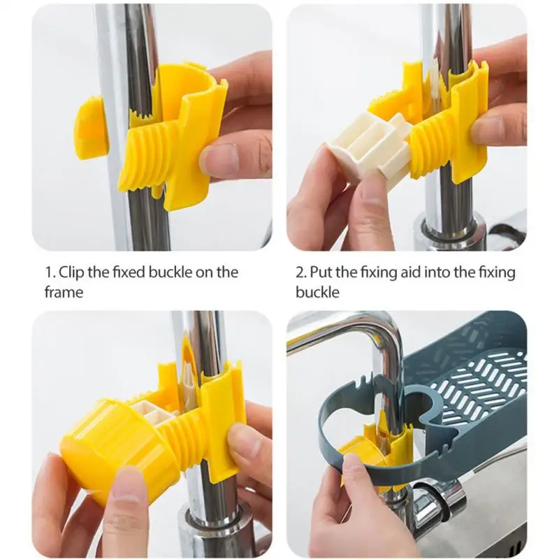 

Adjustable Snap Sink Soap Sponge Holder Towel Racks Storage Drain Rack Kitchen Hanging Hanging Drain Rack Holder Shelf Bathroom