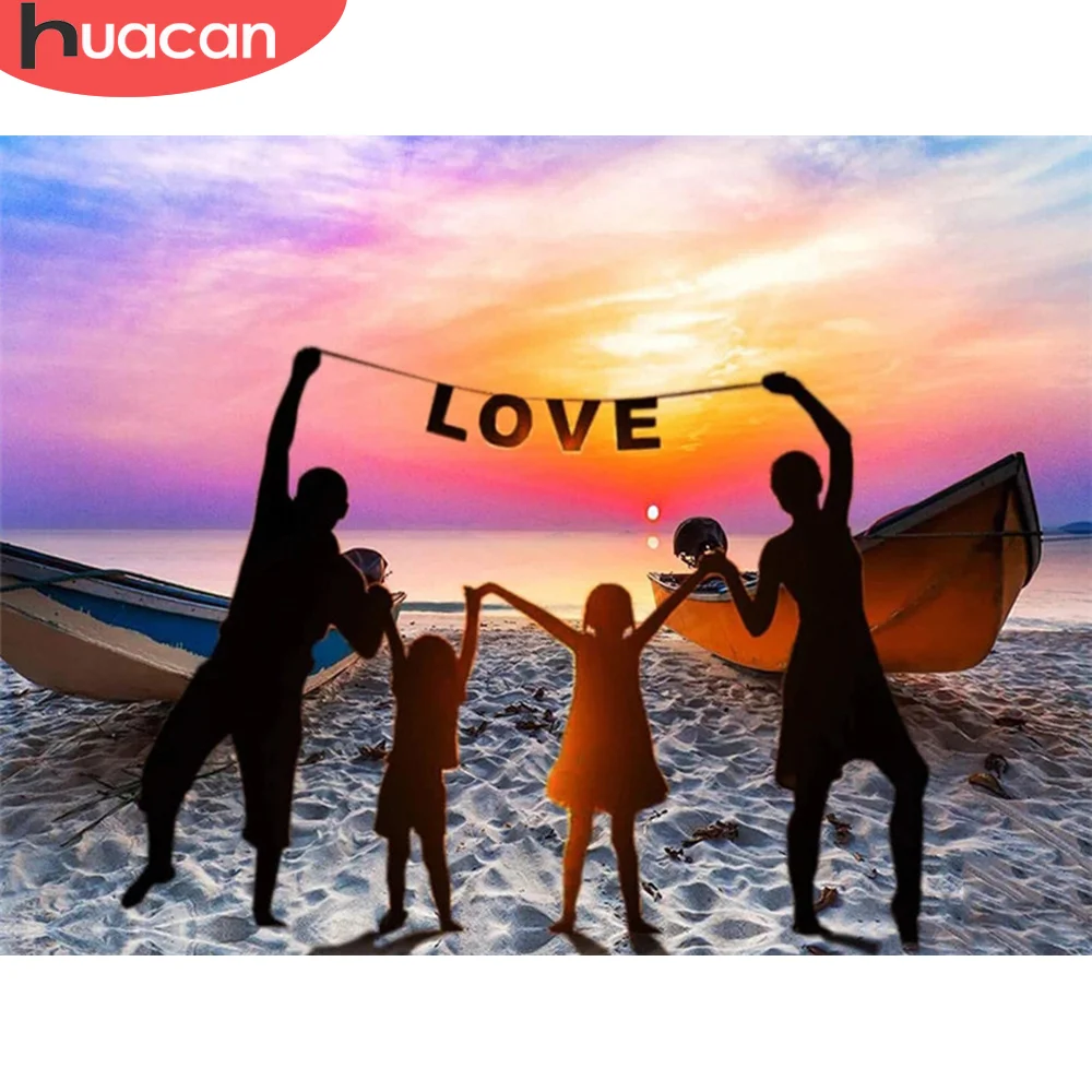 

HUACAN 5d Diamond Painting Landscape Seaside 5D DIY Diamond Embroidery Sale Portrait Sunset Mosaic Cross Stitch Wall Art