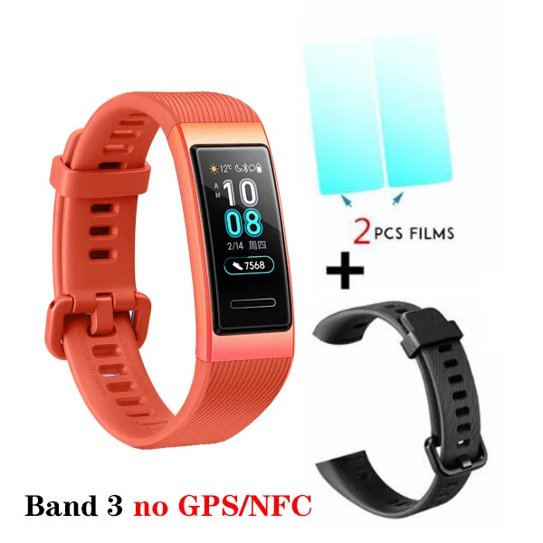 3orange n blk n film Huawei Band 3 Pro Band 3 Смарт-браслет 3 0,95 дюймов трекер для плавания Водонепроницаемый Bluetooth фитнес-трекер сенсорный экран - Цвет: 3orange n blk n film