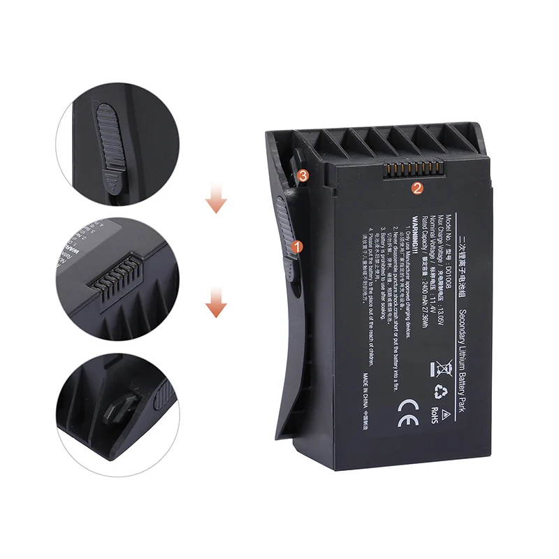 100% Оригинальная батарея JJRC X12 EX4 11.4V 2400mAh Li-po для запасных частей и аксессуаров JJR/C 4K 5G Wifi FPV GPS Drone.