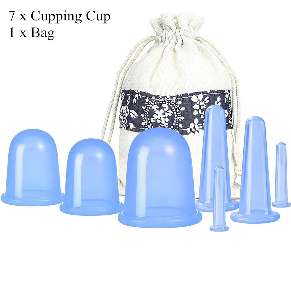 Набор вакуумных массажных чашек для целлюлитной терапии 7 шт. силиконовый