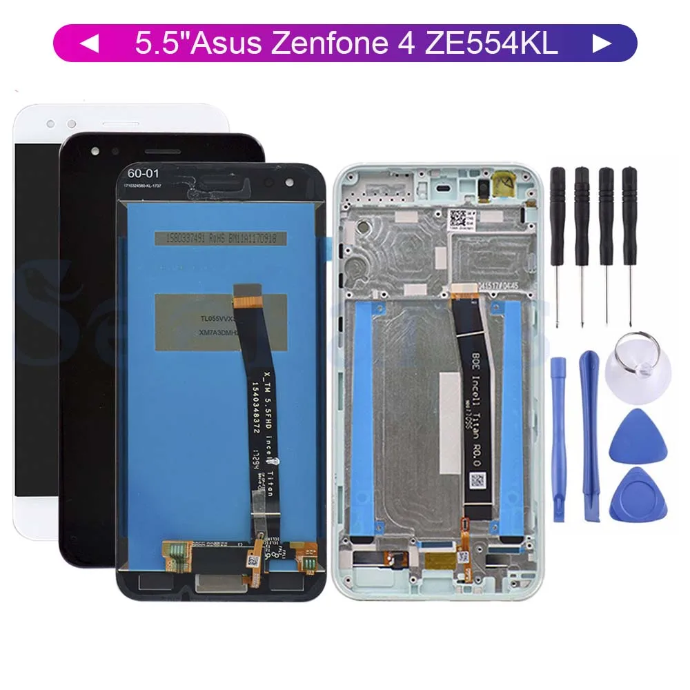 Бесплатная доставка для Asus Zenfone 4 ZE554KL дигитайзер сенсорный экран ЖК дисплей в