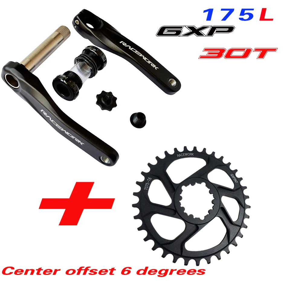 GXP30T 6degrees Fahrrad kurbel гоночный велосипед MTB GXP Kurbel алюминиевый легиер Mit Boden Kurbel 170 crank platte rot 32 T 34 T 36 T 38 T - Цвет: GXP30T 6degrees