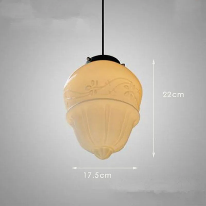 Современная Подвесная лампа из молочного белого стекла винтажная в