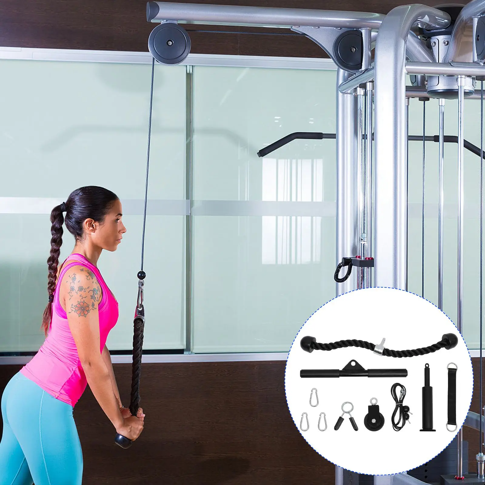

1 Set Durable Practical Universal DIY Pulley System Fitness Equipment For Adults Men