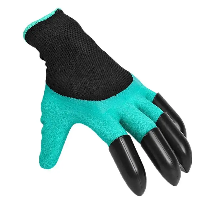 1 PC Garden Gloves 4 Hand Claw ABS Plastic Rubber Gloves Quick Excavation Plant Waterproof Insulation Home garden supplies - Цвет: 1 PC