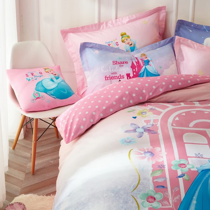 

Disney Pink Cinderella Princess Teens Girls Women Cotton Bedding Set Duvet Cover Bed Sheet Pillow Cases Twin Double Queen
