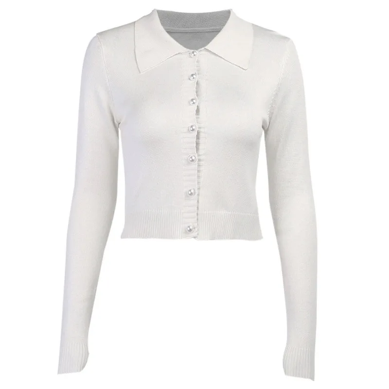 

Solid Color Women Vintage Casual Tops Shirts 2020 Autumn Chic Ladies Streetwear Pearl Button Shirt Elegant Female Outfits