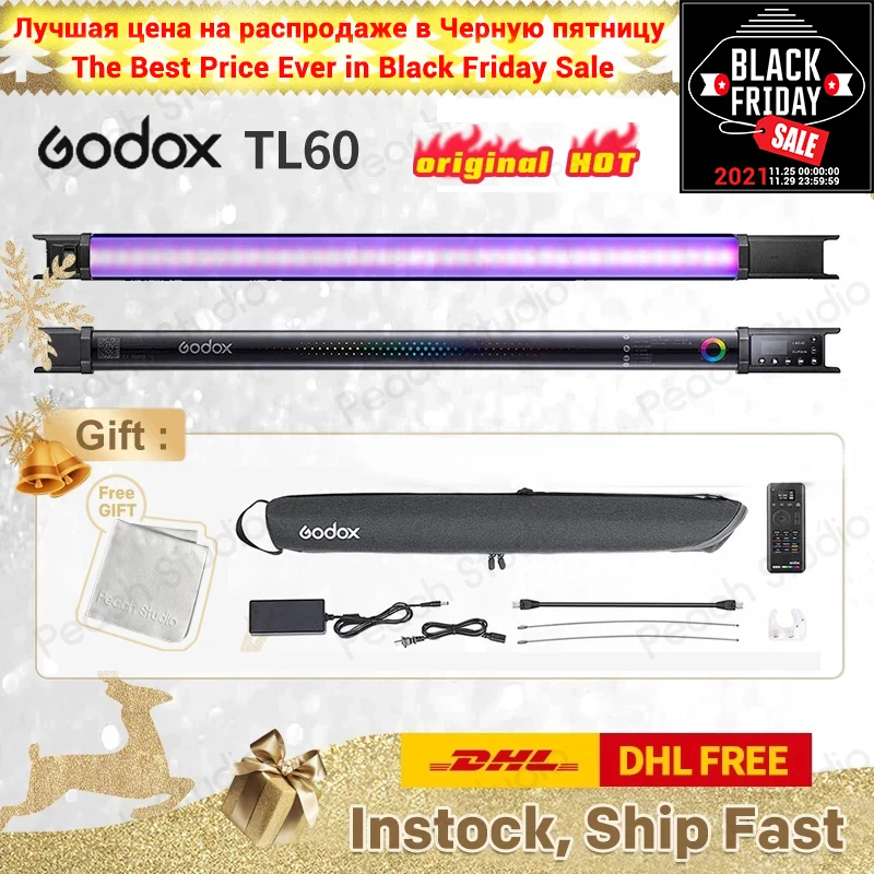 

Godox TL60 RGB ламсветильник в наличии, цветовой температуры 2700K ~ 6500K, PK Nanlite Aputure для прямой трансляции Tiktok Youtube фотостудии
