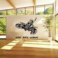 motocross motorcycle vinyl wall stickers competitive motorcycle children boys teens room garage decoration decals wallpaper gift