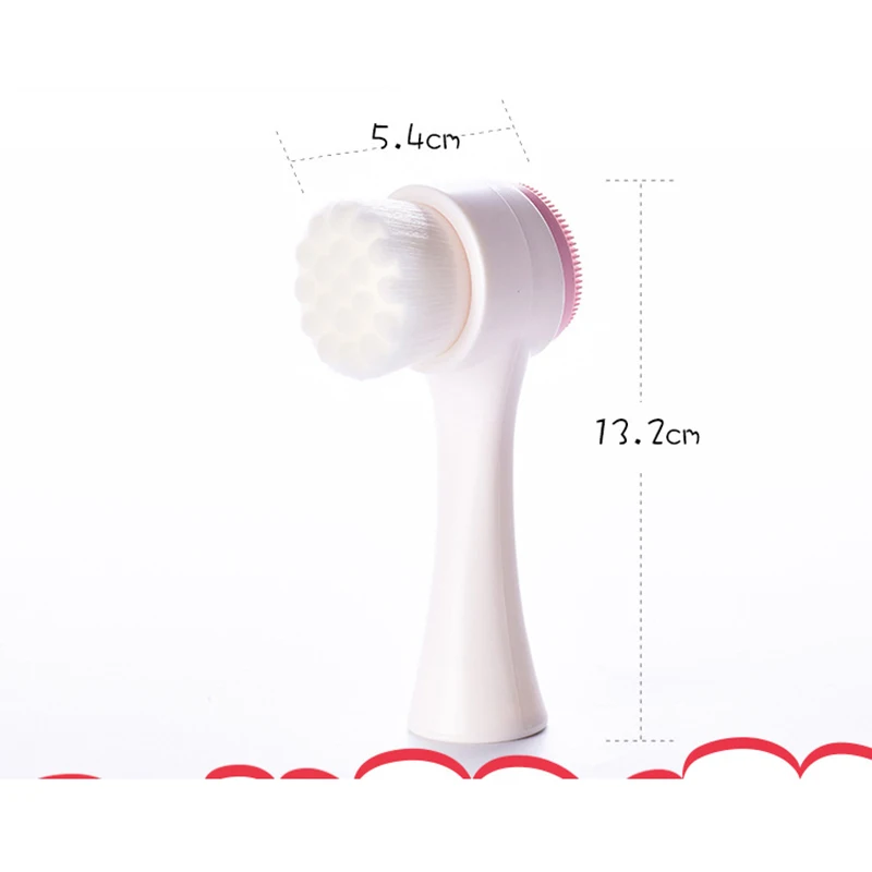 Двухсторонняя силиконовая Очищающая щетка для лица мини Массажная машина
