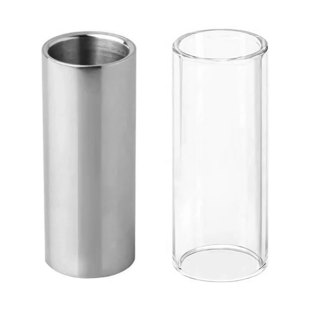 

2pcs Guitar Finger Slide Kit with Glass Slide Stainless Steel Slide for Guitar Bass Guitar Accessaries