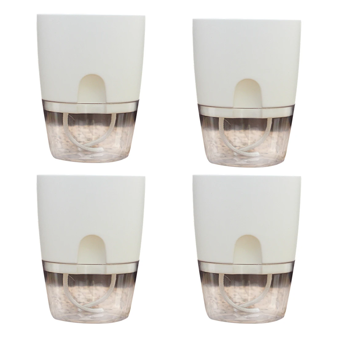 4/6/10Pcs 2 Tiers Creative Self Watering Garden Planter Modern Flower Pot For Home Decor - White + Transparent | Дом и сад
