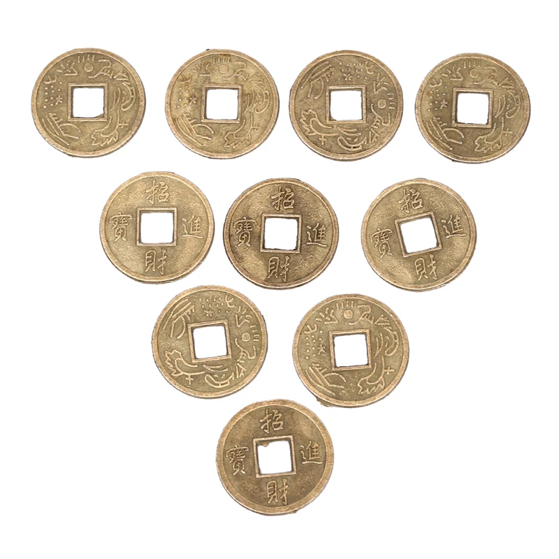 

100Pcs Chinese Feng Shui Lucky Ching/Ancient Coins Set Educational Ten Emperors Antique Fortune Money Coin Jewelry Findings DIY