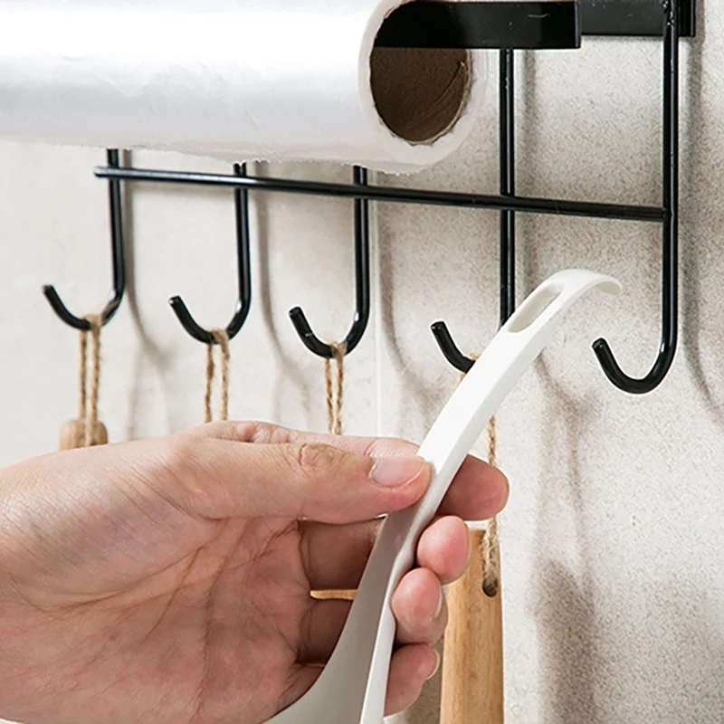 Настенный держатель для полотенец настенный стеллаж черного цвета ванной кухни