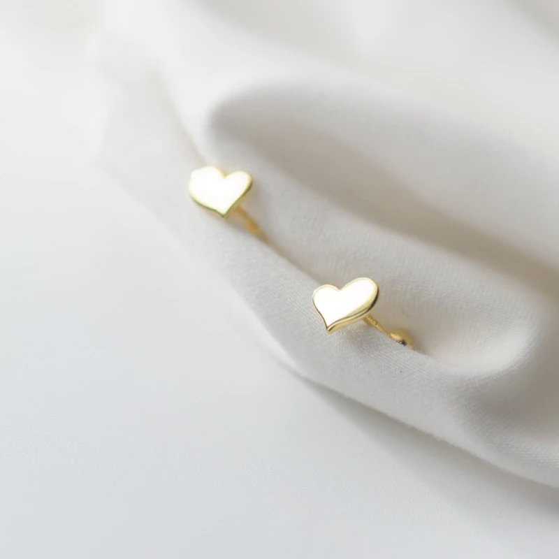 

La Monada Stud Earrings For Women Silver 925 Minimalist Glossy Heart Fine Women Earrings In Jewelry Stud Earrings 925 Silver