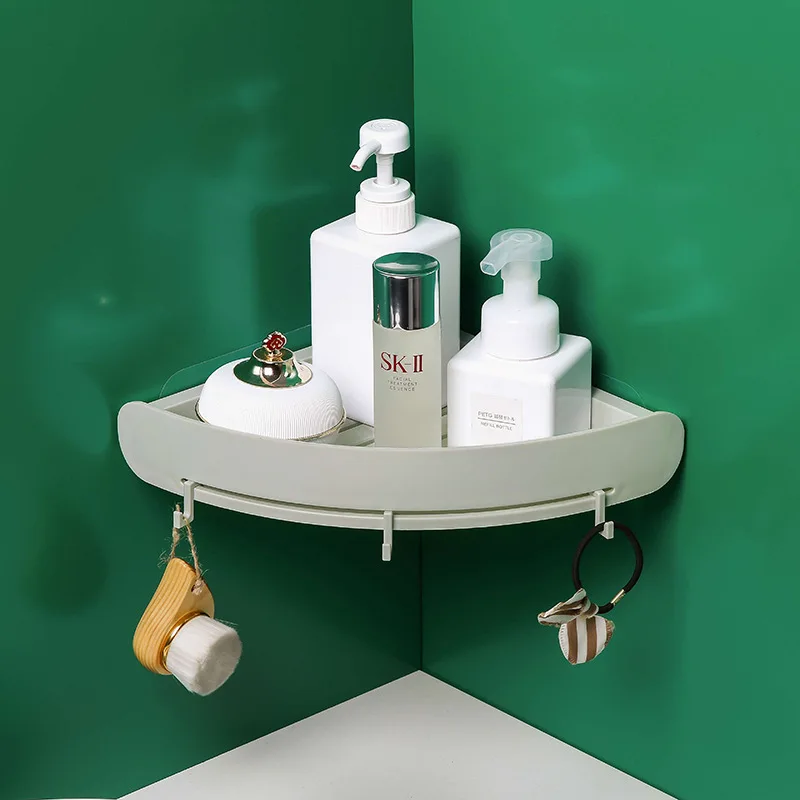 

Storage rack Bath Shower Shelf Holder Bathroom Corner shelf Wall Mounted Black Aluminum Kitchen Storage holder hook up