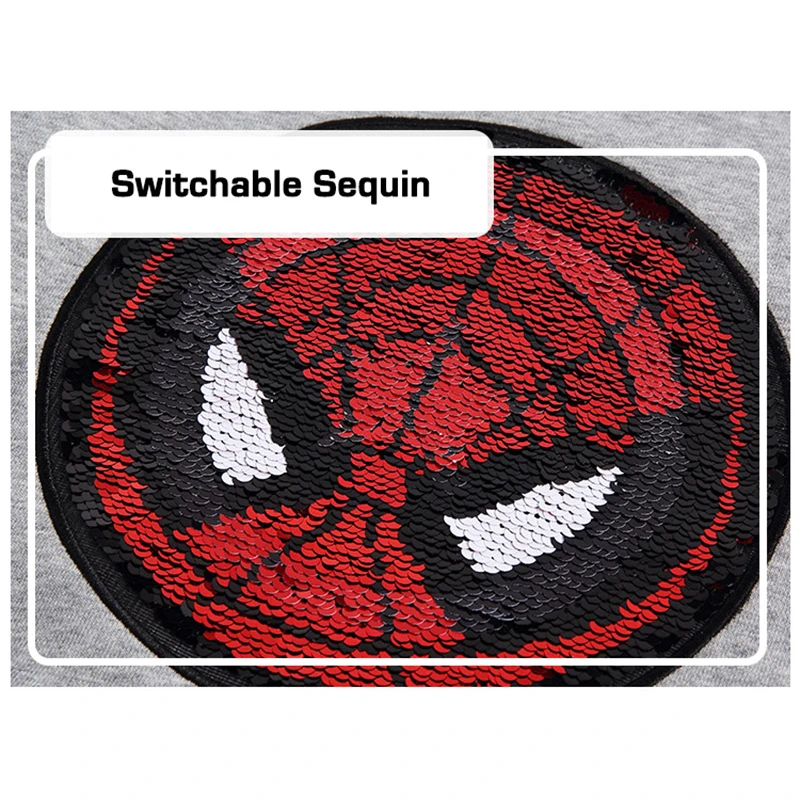 Осенне весенний свитшот для мальчиков с блестками и вышивкой Человек паук