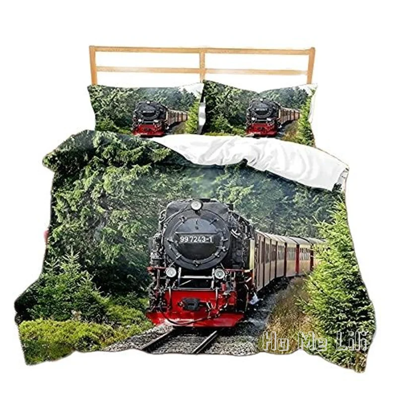 

Old Steam Desert Single Train Printed By Ho Me Lili Duvet Cover Set Home Bedding For Adults Teens Children Baby