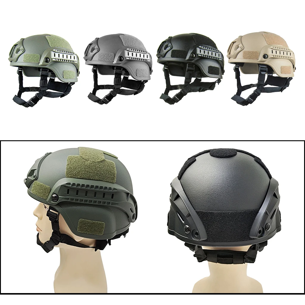 Tactical ABS Helmet Adjustable Military w/ Side Rails Outdoor Painball CS SWAT Riding Protect Gear |