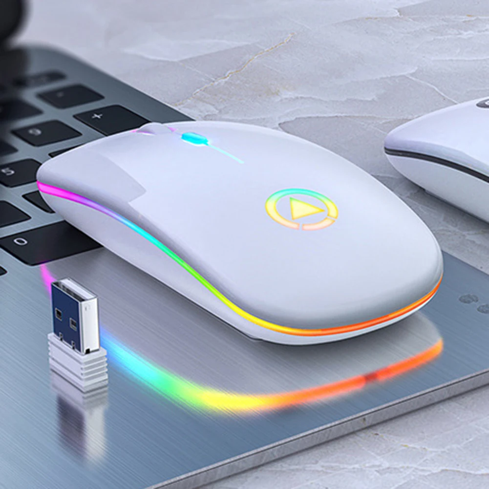 Светодиодный подсветка эргономичная игровая Мышь Беспроводной Bluetooth RGB