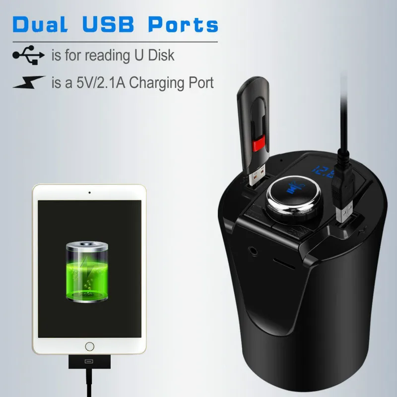 Беспроводной Bluetooth FM-передатчик MP3 USB автомобильный радиоприемник Aux адаптер