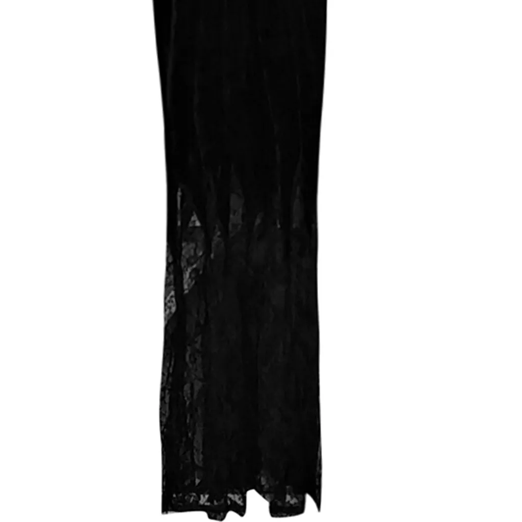 Вечернее платье готическое макси сексуальное черное с глубоким v-образным