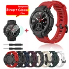 Ремешок Duszake для часов Huami Amazfit T-Rex Pro, силиконовый сменный ремешок для Amazfit T-Rex с защитной пленкой