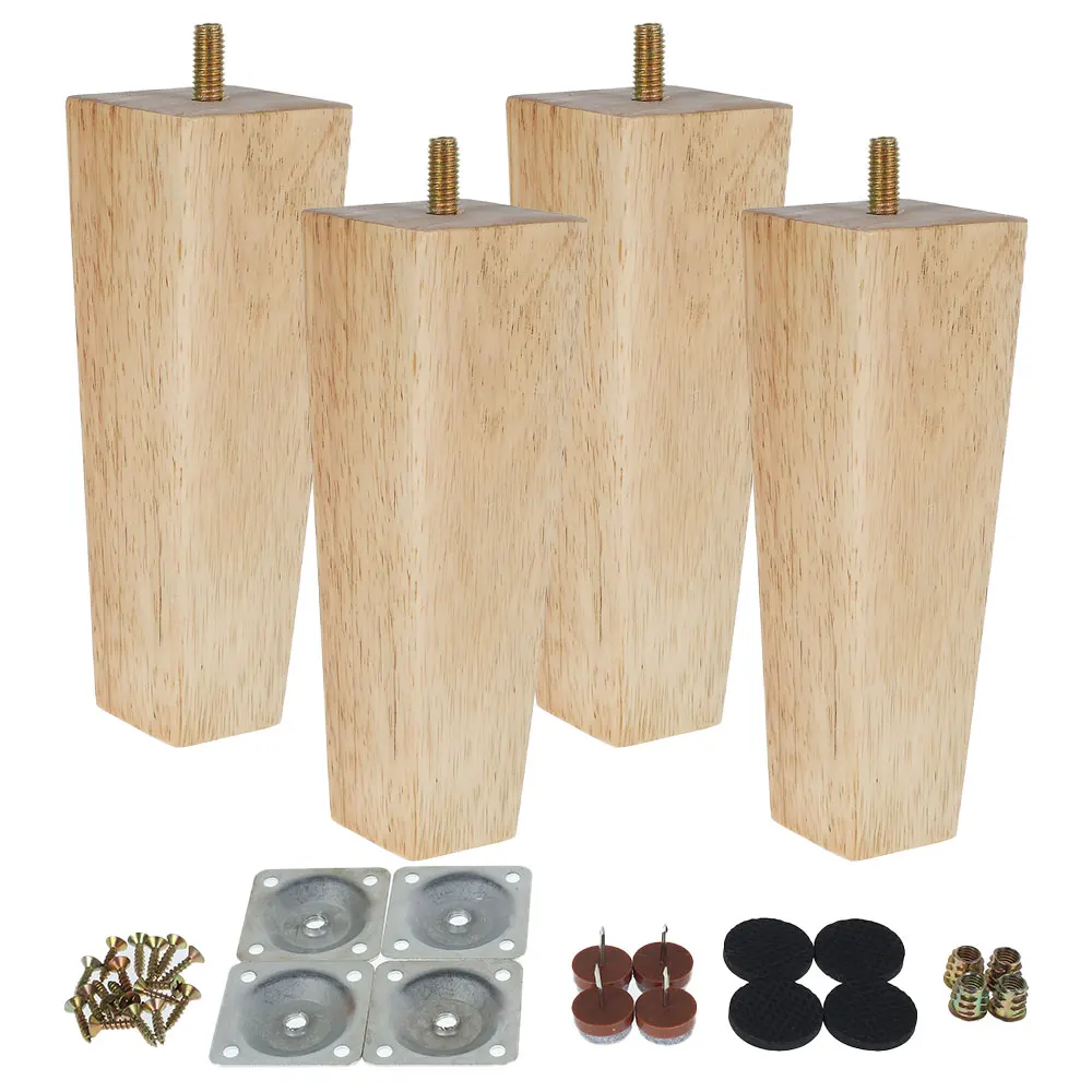 

Фурнитура из массива дерева, сменные ножки для дивана, кровати, кабинета, стула, квадратные ножки для кухонного стола, аксессуары для домашн...