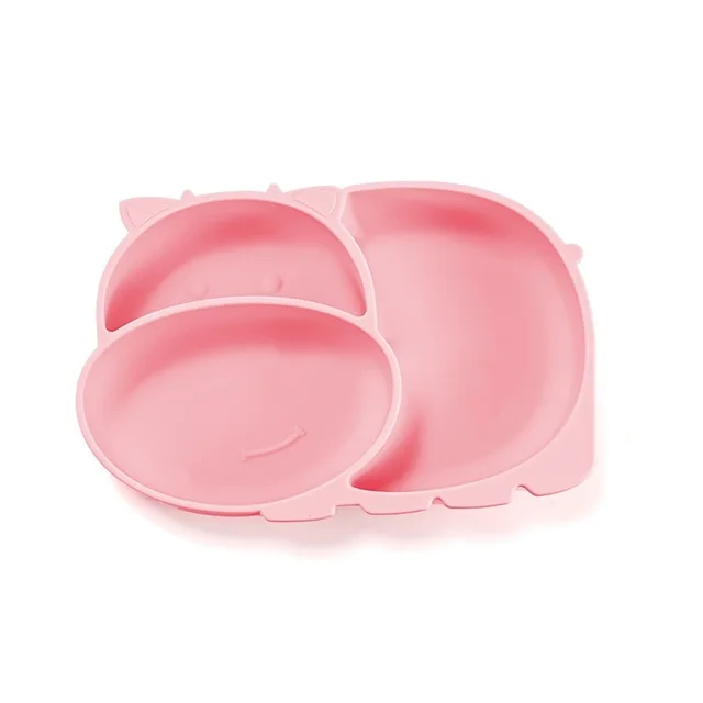 

Cow Silicone Baby Feeding Silicone Plate Kids Food Bowl For Breakfast Nursning Feeding Tableware Set Dishes With Spoon Fork Set