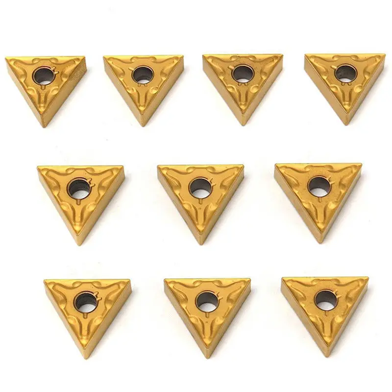 

10pcs/Box Golden Lathe Carbide Triangular Tips Inserts Cutting Tools TNMG 160404 Finishing And Semi-finishing