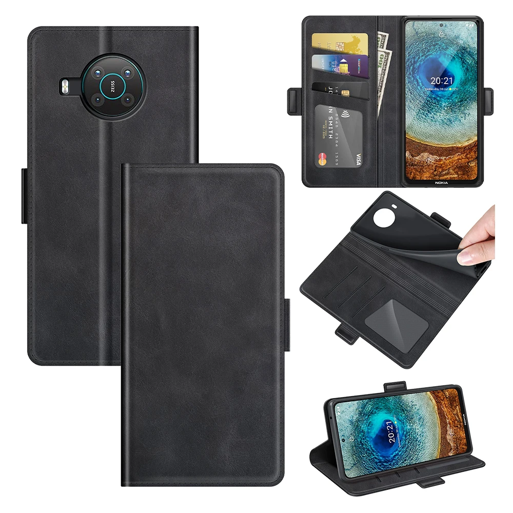 

Case For Nokia X10 Leather Wallet Flip Cover Vintage Magnet Phone Case For Nokia X20 Coque