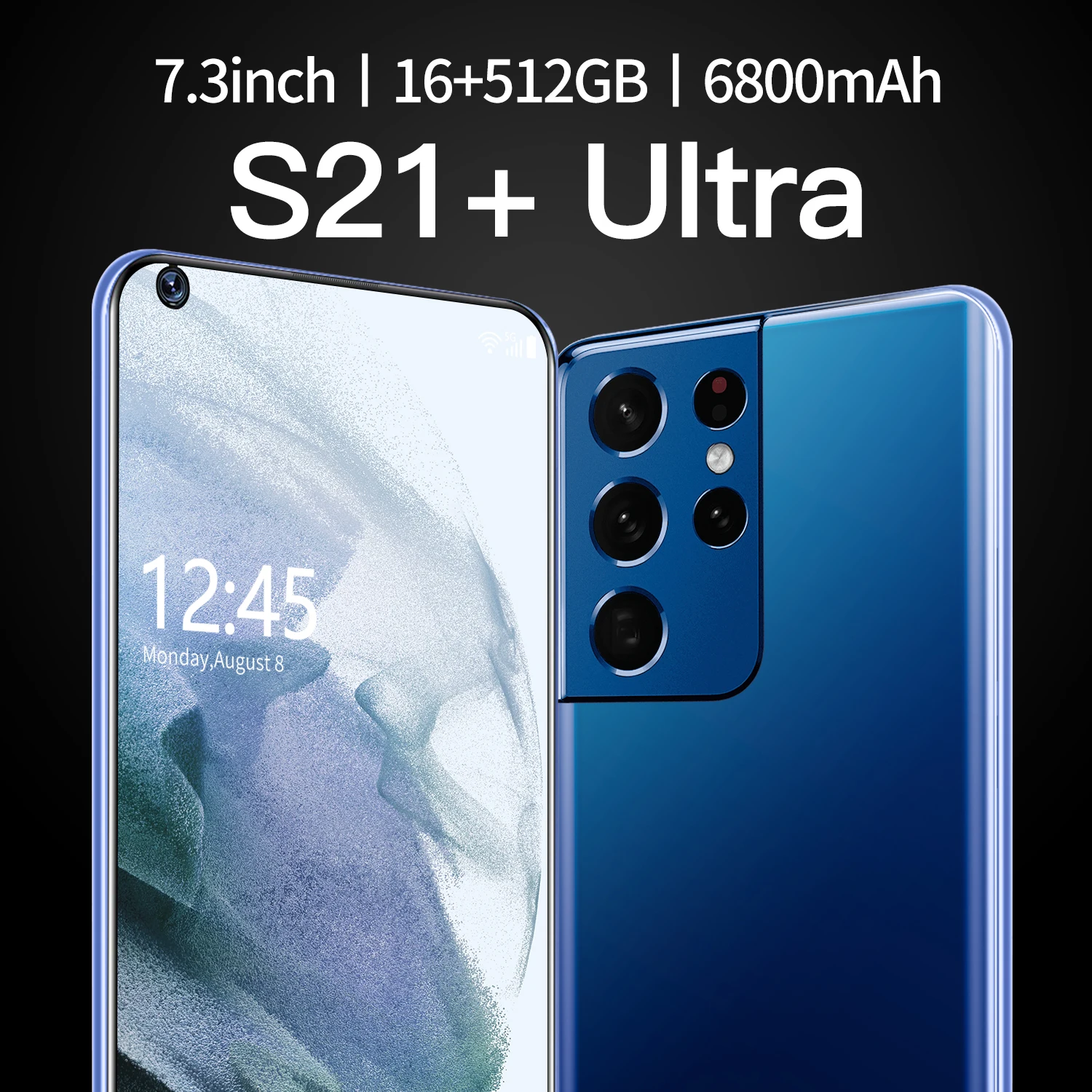 

Hot Sale S21+ Ultra 7.3 Inch Mobilephone 6800mAh 16+512GB 24+48MP Big Screen Face Fingerprint Recognition Dual SIM 5G Smartphone