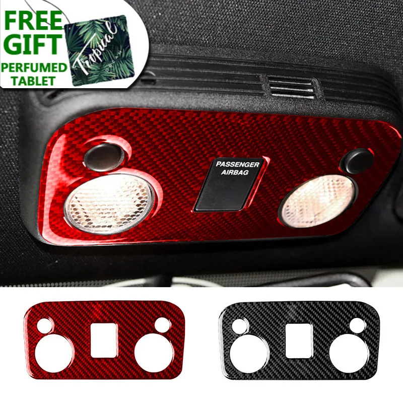 

Car Interior Accessories Carbon Fiber Reading Light Control Panel Trim Auto Stickers For Ford Mustang 2015-2020 Auto Styling
