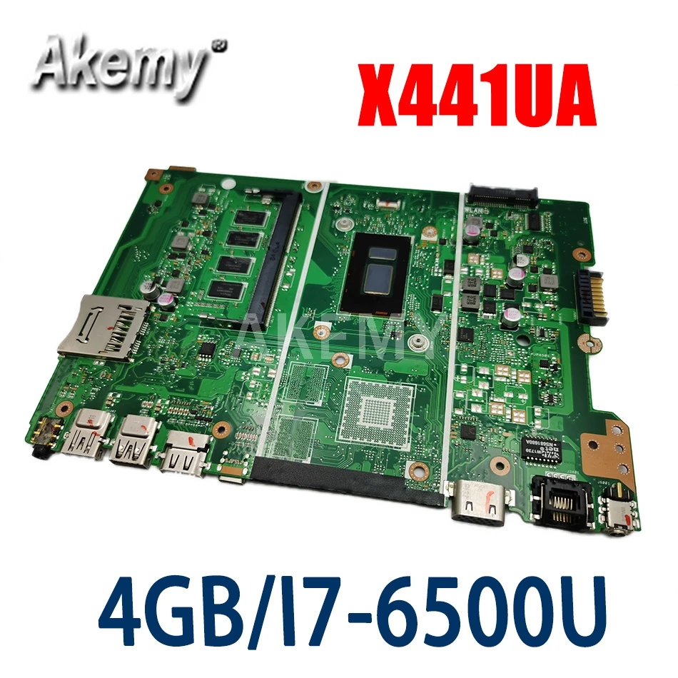 

ERILLES X441UA Laptop motherboard for ASUS X441U X441UV X441UAK F441U A441U original mainboard 4GB-RAM I7-6500U CPU