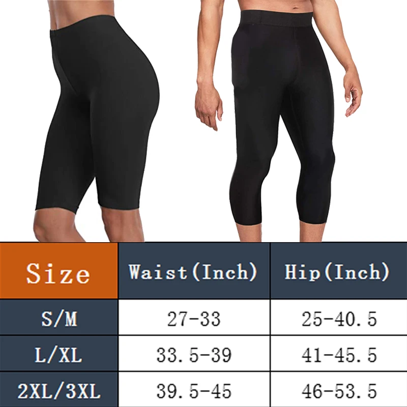 Men Hot Neoprene Sauna Sweat Pants Slimming Body Shaper for Weight Loss Hot Thermo Leggings Workout Pants Sauna Tight Pants Gym