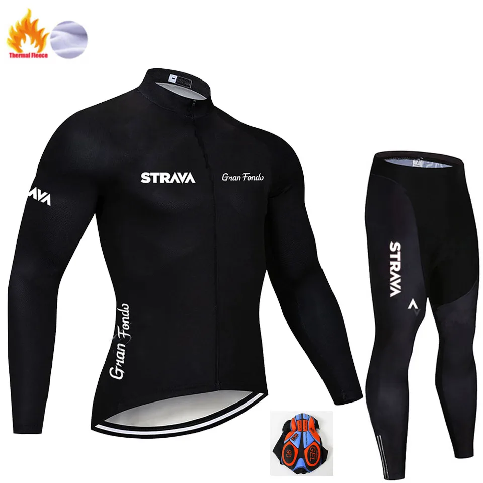 Winter Cycling Suit Зимняя Теплая Флисовая велосипедная майка Спортивная одежда для езды на велосипеде mtb Зимняя велосипедная одежда мужская Профессиональная командная велосипедная форма - Цвет: Winter Cycling Suit