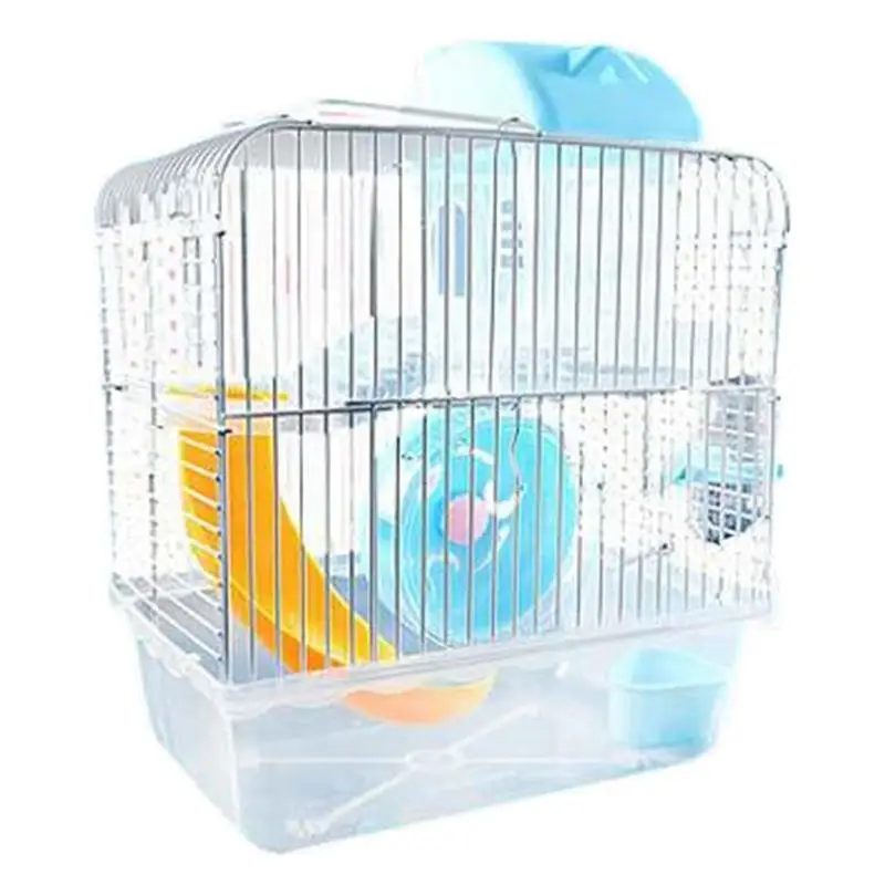 

Portable Hamster Carry Cage 2-Tier Plastic Small Pets Carrier Box Outdoor Travel Rodent Habitat Guinea Pig Sleeping Nest House