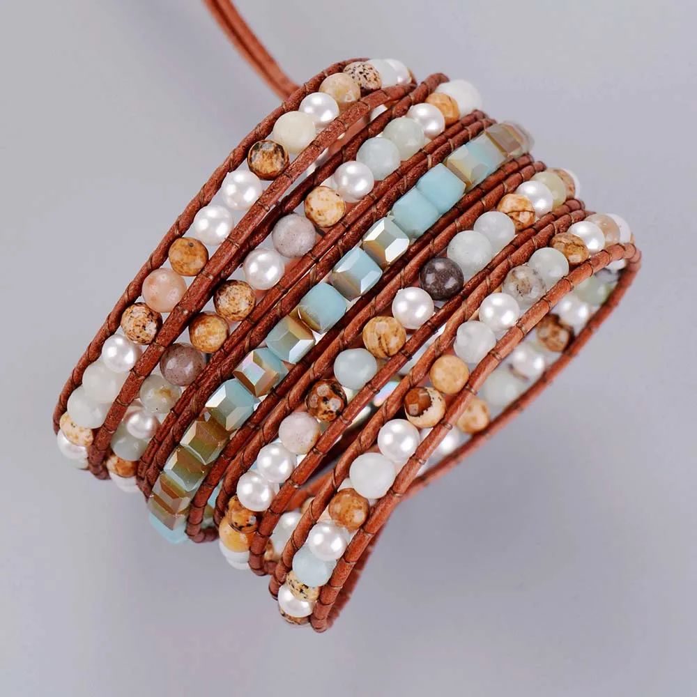 Уникальные кожаные браслеты с 5 нитями|leather wrap bracelet|wrap braceletinspirational bracelets |