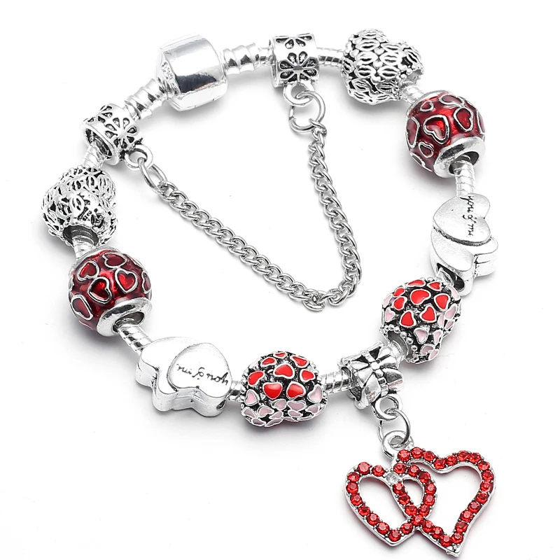 Модные женские браслеты с эмалированными бусинами в виде помады и губ модные для