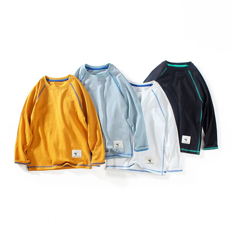 

Новинка весна-осень 2021 детская одежда с круглым вырезом корейский Ретро принт вышивка с длинными рукавами свитер для маленьких мальчиков