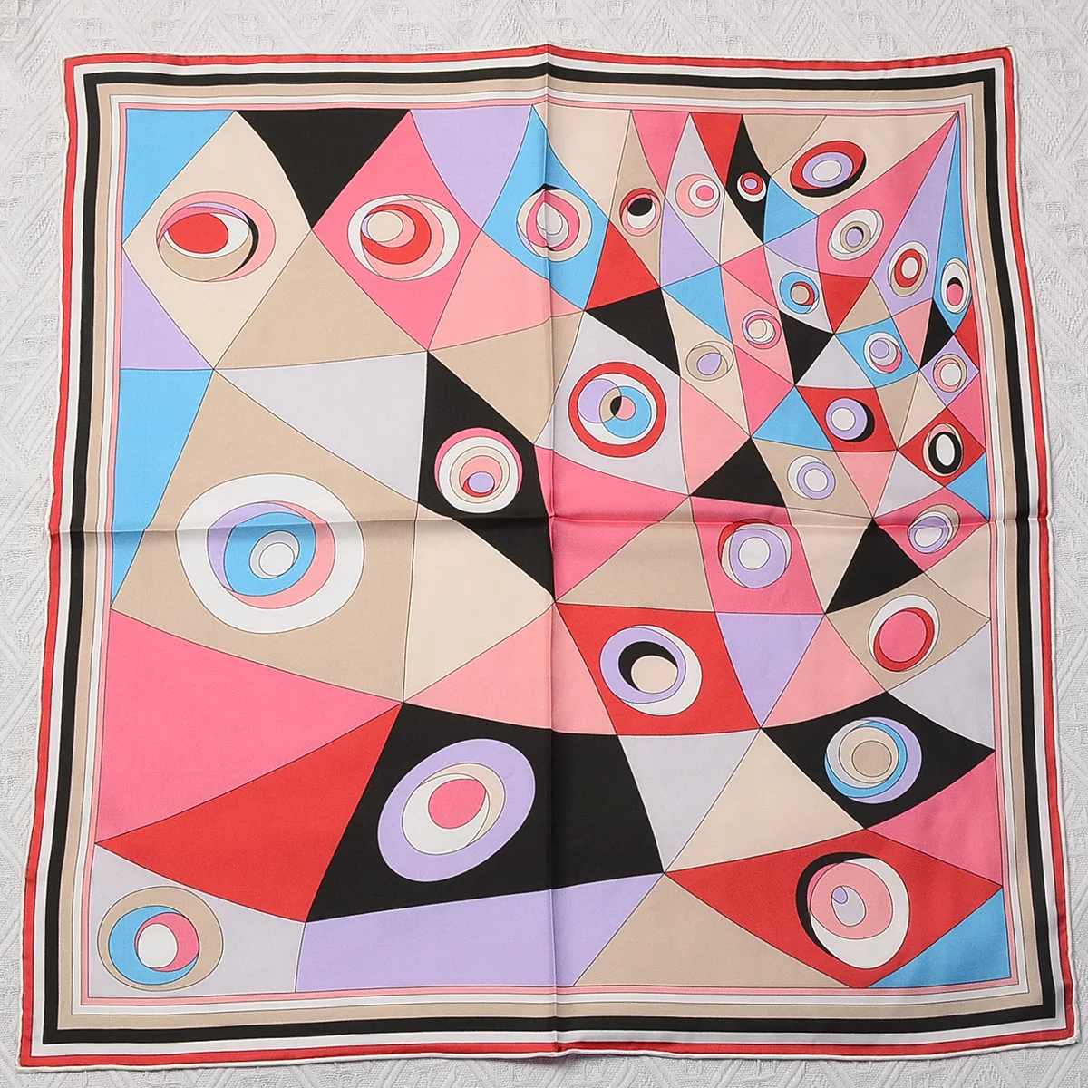 

70cm Luxury Colorful Eyes 100% Twill Silk Scarf Hand Rolled Edges Brand Design Square Scarf Shawl Women Hijab Bandana Kerchief