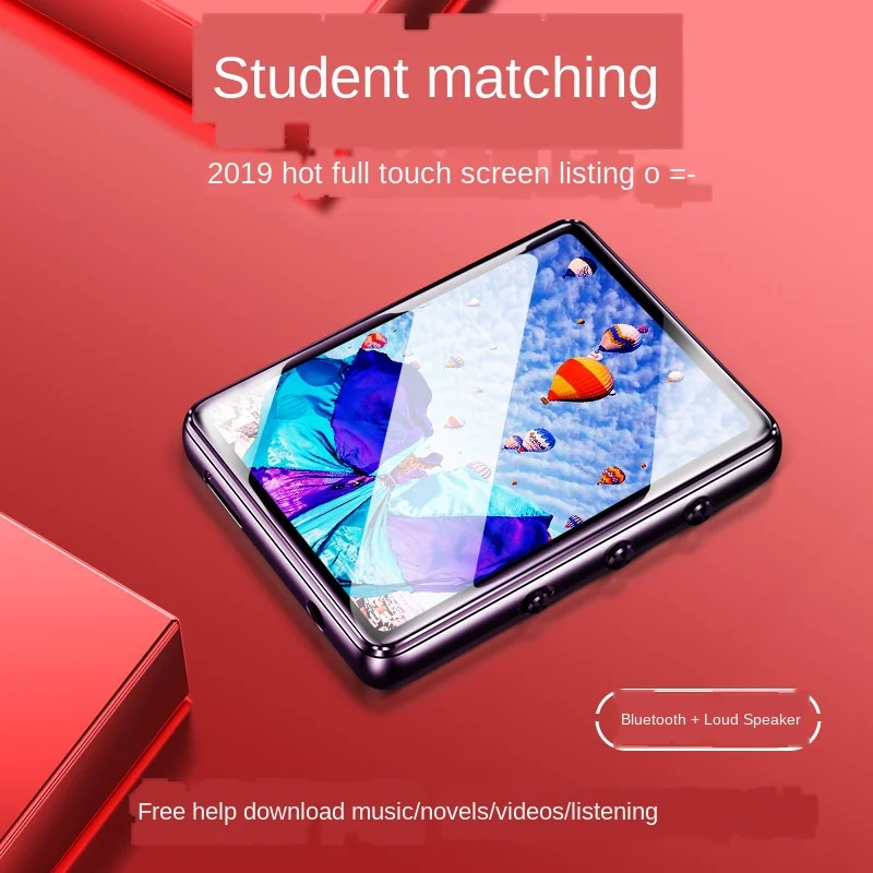 

New Bluetooth 5.0 metal MP3 player full touch screen built-in speaker 4G 8G 16G with e-book FM radio recording video playback