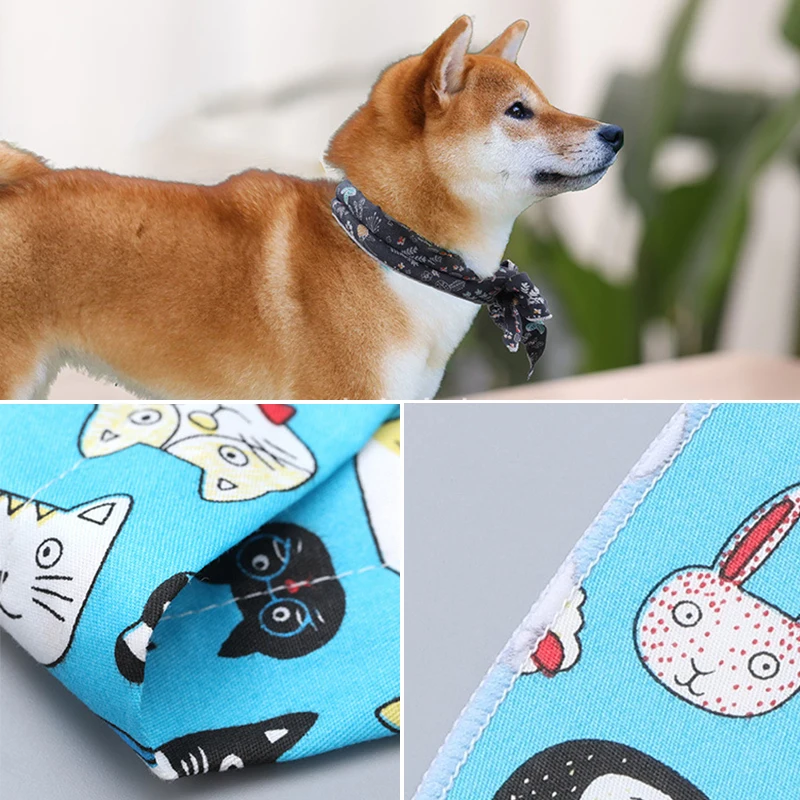 Модный летний крутой собачий ошейник с нейлоновым принтом персонализированный