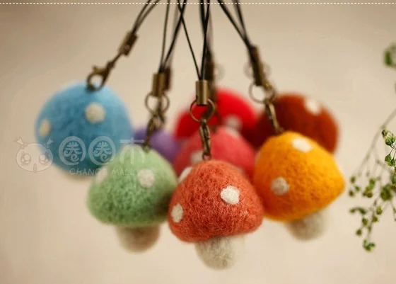 Красочными грибами набор с мультяшными животными шерстяной Набор для вышивки