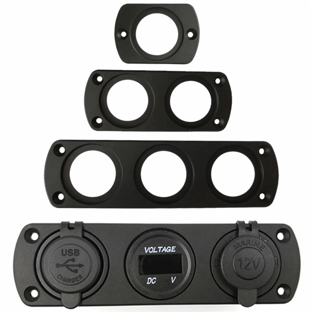 1pcs USB Charger Panel 1/2/3 Hole Car Power Socket Mounting Bracket Plate Frame For Ship Camping Motor Modification | Автомобили и