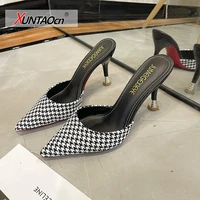 2021 women high heels brand pumps shoes pointed toe slingback summer sexy zapatos de mujer plataforma sandales sapatos feminino