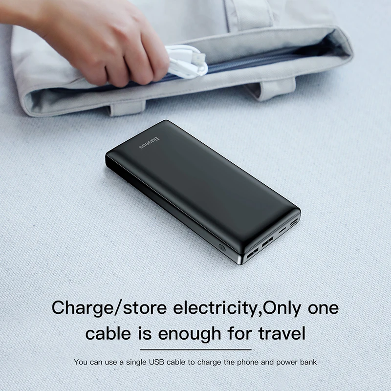 Baseus Power Bank 30000 мАч 3A Быстрая зарядка PD USB Type C портативный внешний аккумулятор