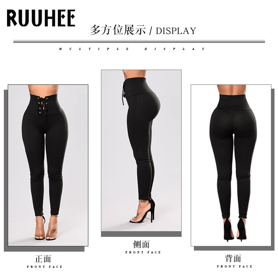 RUUHEE плотные однотонные леггинсы спортивные женские спортивные штаны с высокой талией тренировочные брюки для йоги леггинсы для спортзала кружевные тонкие пуш-ап леггинсы