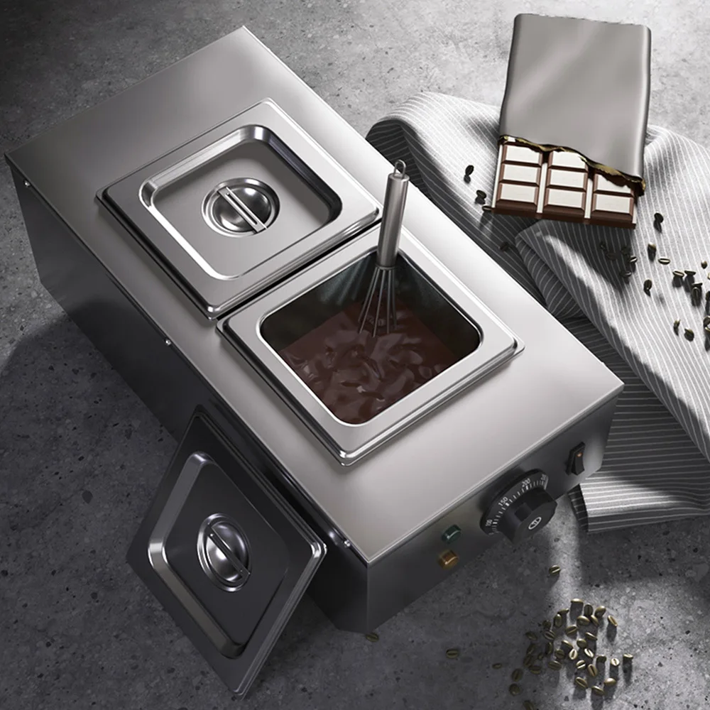 Commercial Chocolate Melting Stove Processor Double Cylinder Chocolate Heating Pot Chocolate Melting Oven Machine